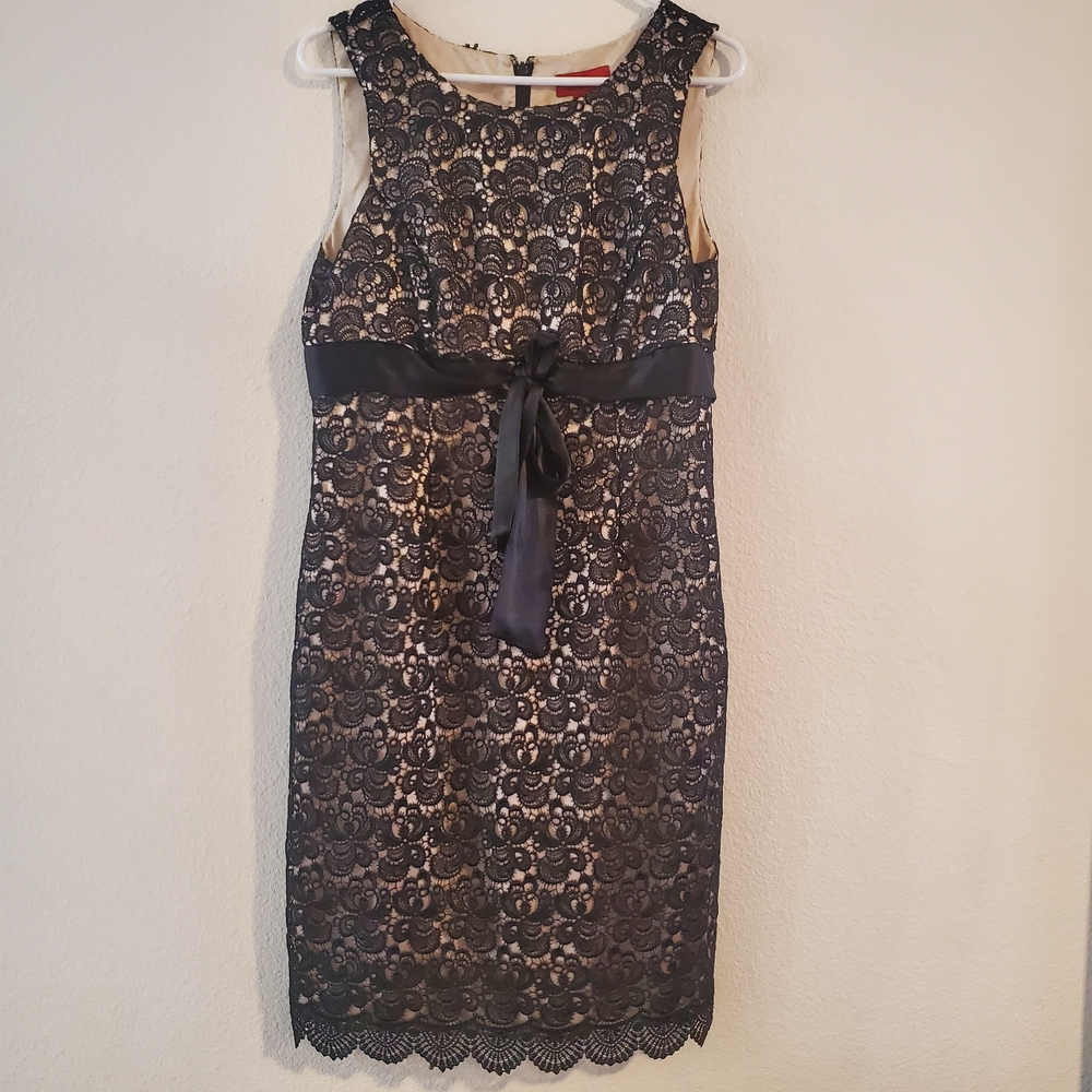 JS Collections Black Lace Mini Dress